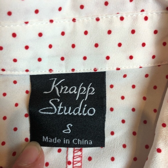 KNAPP STUDIO red white polka dot hombre sh… - Picture 10 of 13